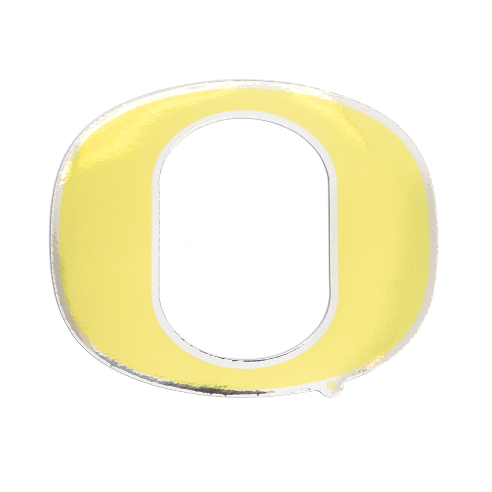 Classic Oregon O, Logo Brand, Yellow, Magnets, Gifts, 6", Chrome Outline, 764468